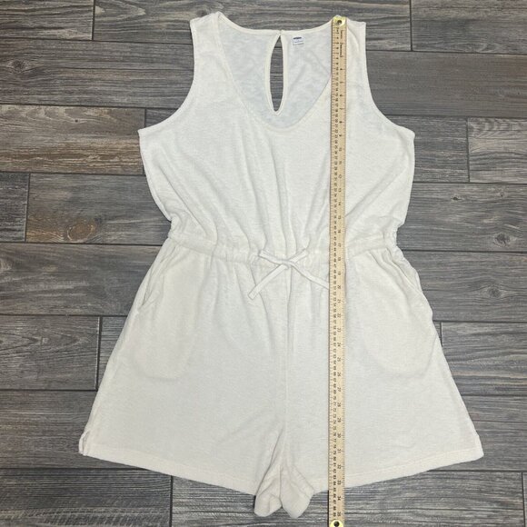 Old Navy Terry Shorts Romper Womens Large One Piece Romper Tank Drawstring Waist - Picture 5 of 13